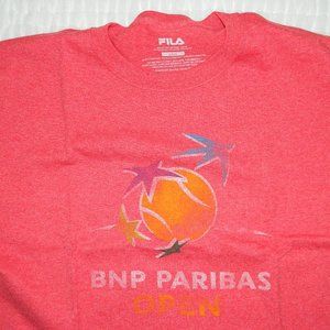 FILA BNP Paribas Open Heathered Red Mens Tee Shirt  NEW